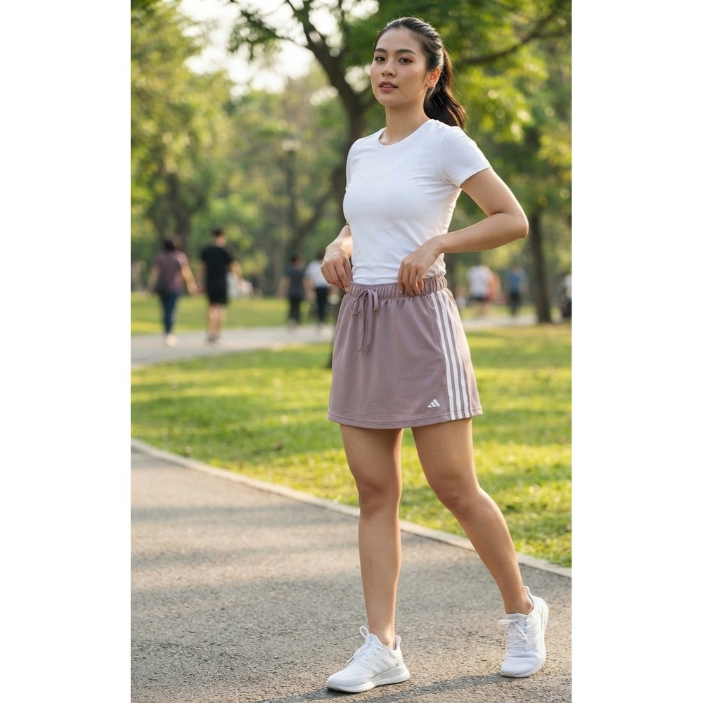 Adidas Womens Mauve Purple 3-Stripe Athletic Skort Tennis Golf Skirt Md NWOT